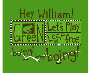 wall_art_green_frog_personalized
