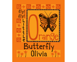 wall_art_orange_butterfly_personalized
