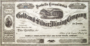 1879 Mining Stock Certificate From Bodie, California